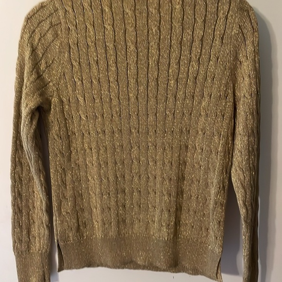 Ralph Lauren gold metallic sweater very pretty. Great condition no pulls/tears - Picture 2 of 5